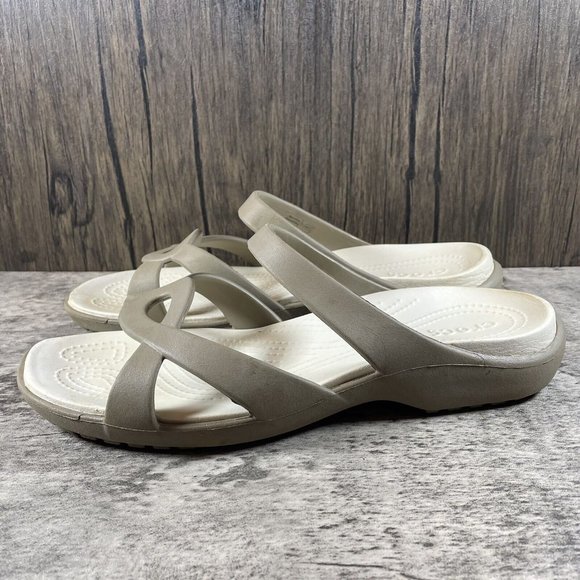 Crocs Meleen Twist Women’s Size 11 Slide Sandals Beige/Tan - Picture 3 of 9